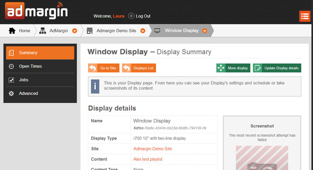 Update Display Details