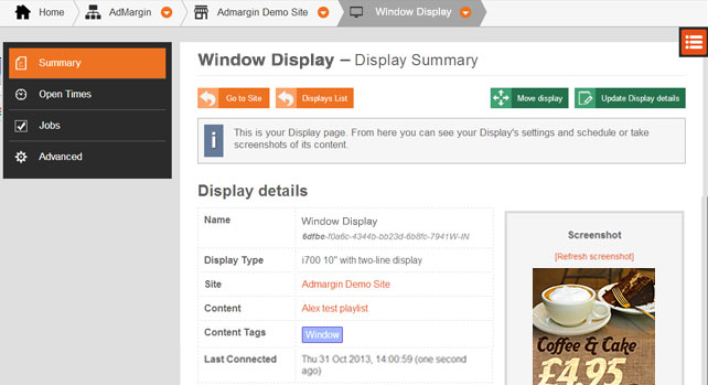 display with content tag