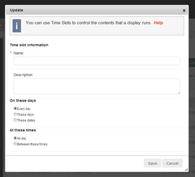 Update Time Slot Update Time Slot